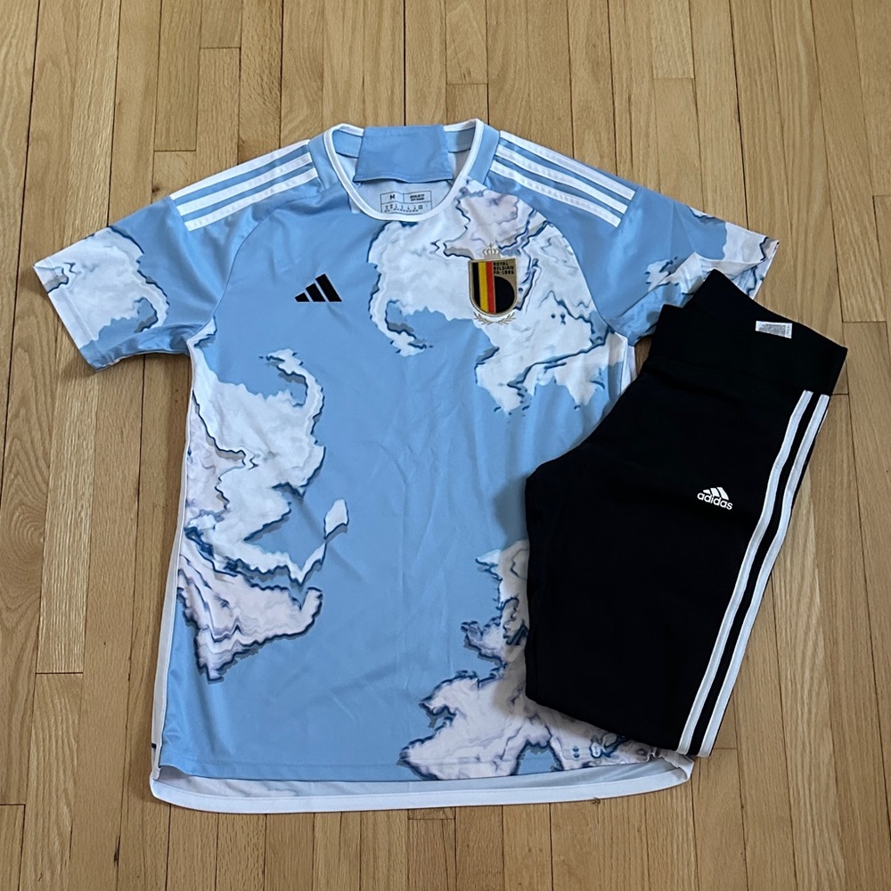 5 for $25 // Adidas women’s soccer lot, Belgium jersey with black pants medium